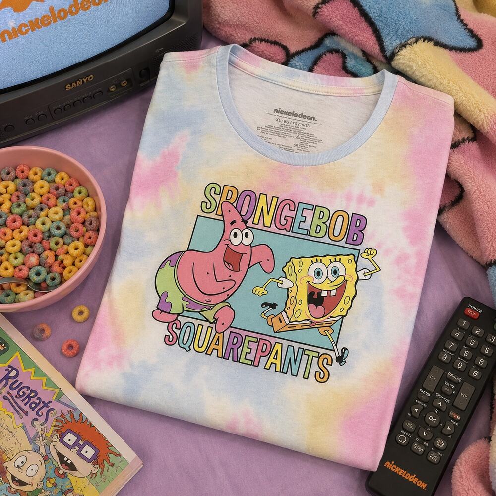Nickelodeon SpongeBob SquarePants Tie Dye Graphic Tee Girls XL 14/16